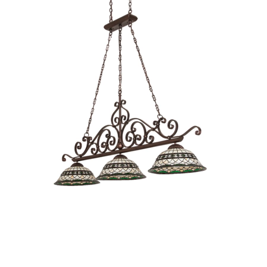 Meyda Tiffany 3 Light 67" Wide Linear Pendant