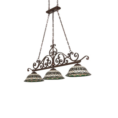 Meyda Tiffany 3 Light 67" Wide Linear Pendant