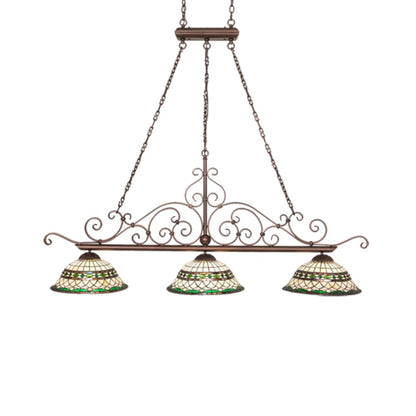 Meyda Tiffany 3 Light 67" Wide Linear Pendant
