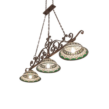 Meyda Tiffany 3 Light 67" Wide Linear Pendant
