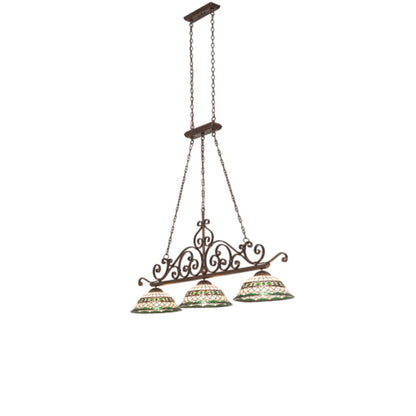 Meyda Tiffany 3 Light 67" Wide Linear Pendant