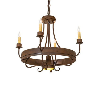 Meyda Tiffany Franciscan 4 Light 25" Wide Taper Candle Style Chandelier