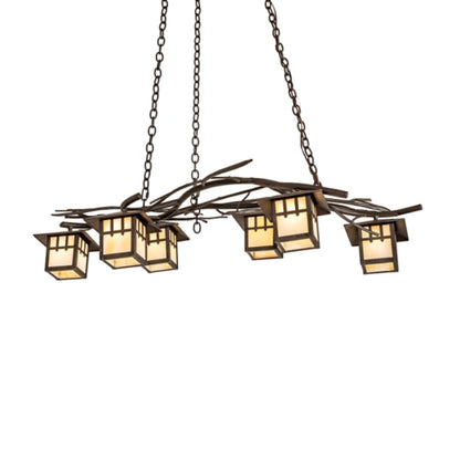 Meyda Tiffany Long Winter Solstice 6 Light 51" Wide Linear Chandelier