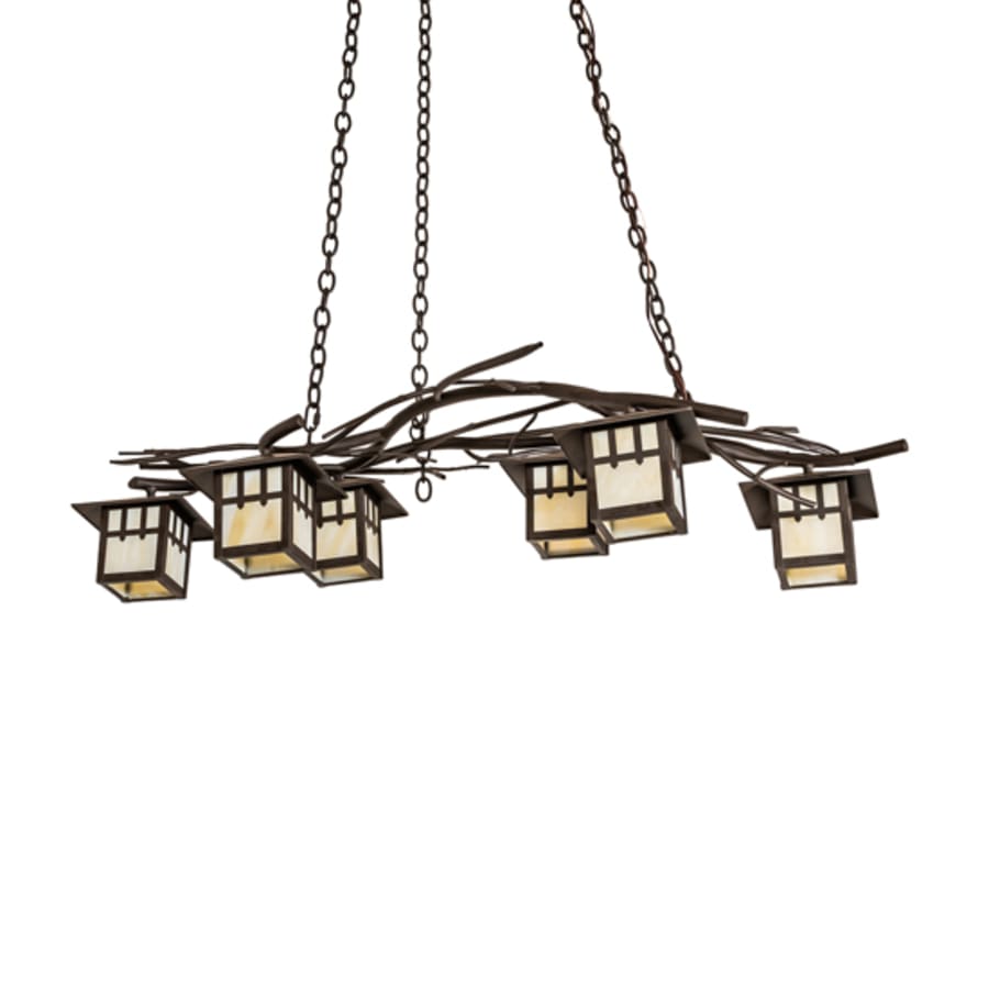 Meyda Tiffany Long Winter Solstice 6 Light 51" Wide Linear Chandelier