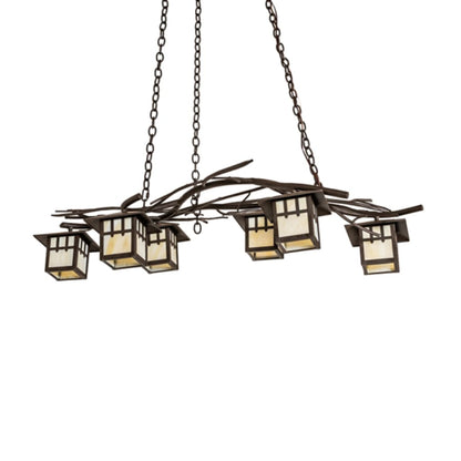 Meyda Tiffany Long Winter Solstice 6 Light 51" Wide Linear Chandelier