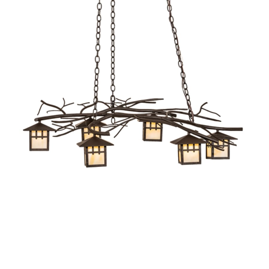 Meyda Tiffany Long Winter Solstice 6 Light 51" Wide Linear Chandelier