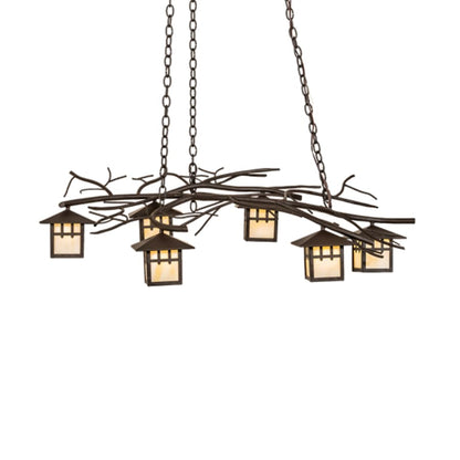 Meyda Tiffany Long Winter Solstice 6 Light 51" Wide Linear Chandelier