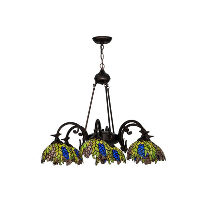 Meyda Tiffany Tiffany Honey Locust 6 Light 32" Wide Chandelier with Tiffany Glass Shade