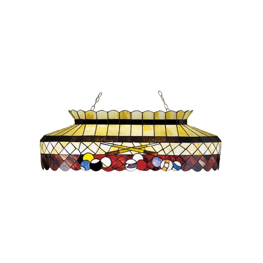 Meyda Tiffany Burgundy 6 Light 40" Wide Billiard Chandelier with Tiffany Glass Shade