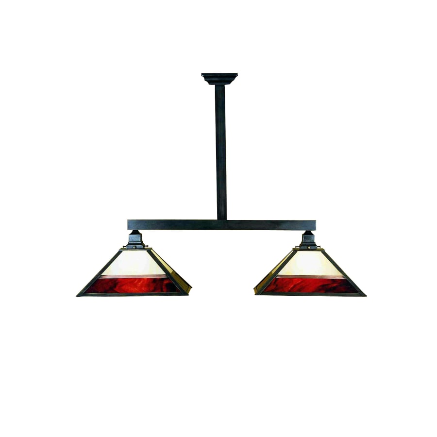 Meyda Tiffany Mission Island 2 Light 42" Wide Linear Chandelier with Tiffany Glass Shade