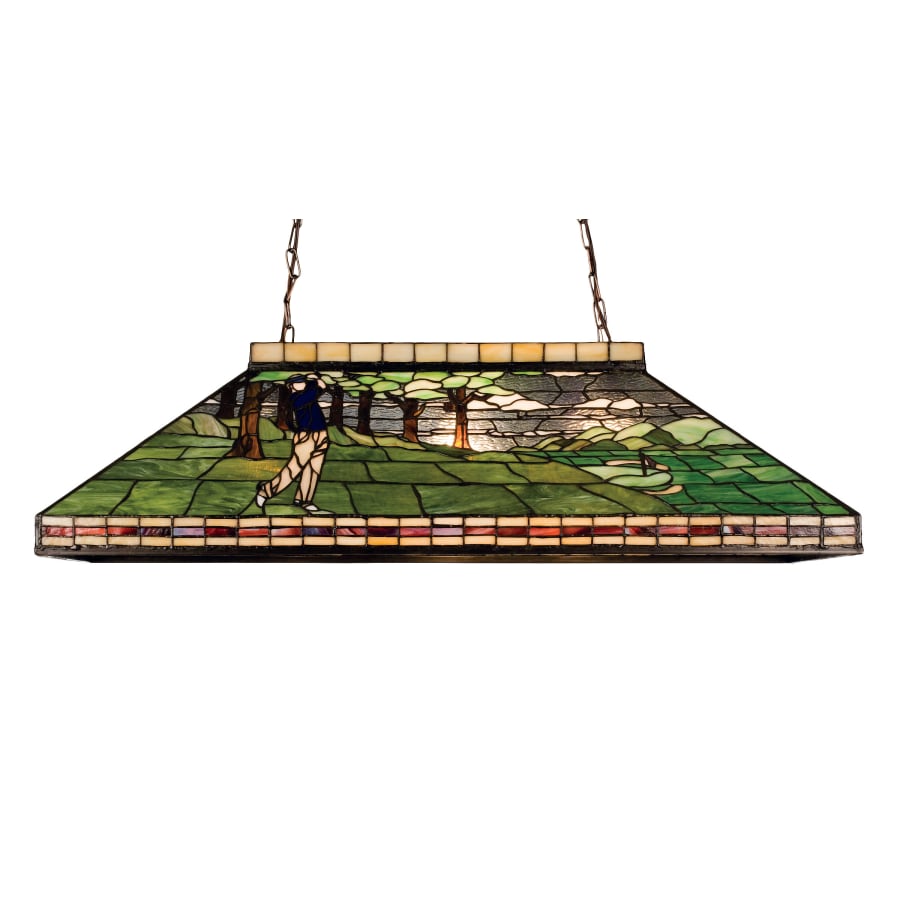 Meyda Tiffany Golf 3 Light 39" Wide Billiard Chandelier with Tiffany Glass Shade