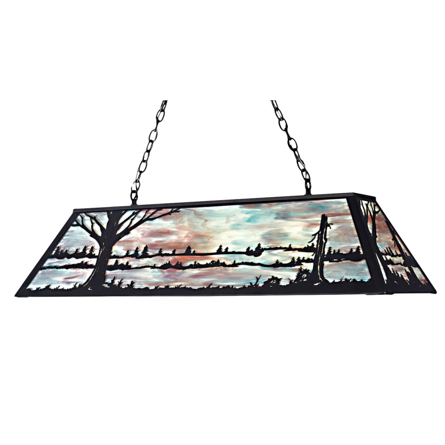 Meyda Tiffany Quiet Pond 9 Light 48" Wide Billiard Chandelier with Multi-colored Glass Shade