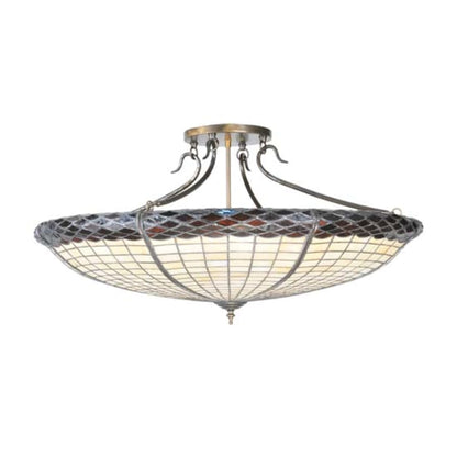 Meyda Tiffany Greenbriar Oak 6 Light 36" Wide Semi-Flush Bowl Ceiling Fixture