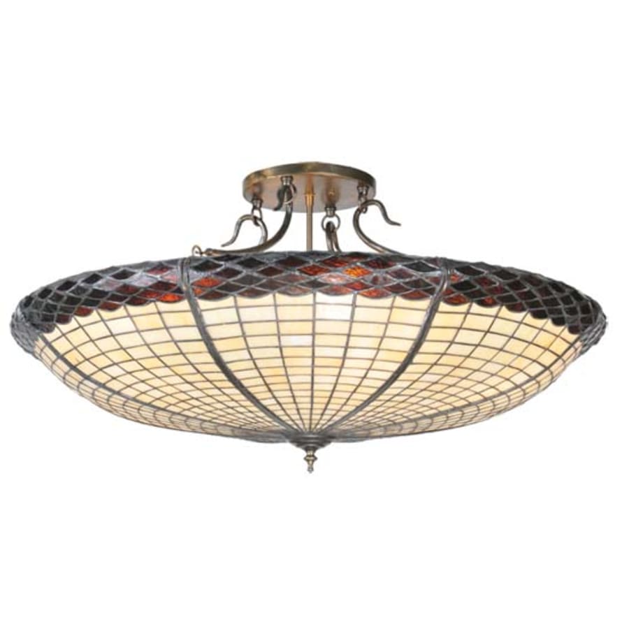 Meyda Tiffany Greenbriar Oak 6 Light 36" Wide Semi-Flush Bowl Ceiling Fixture