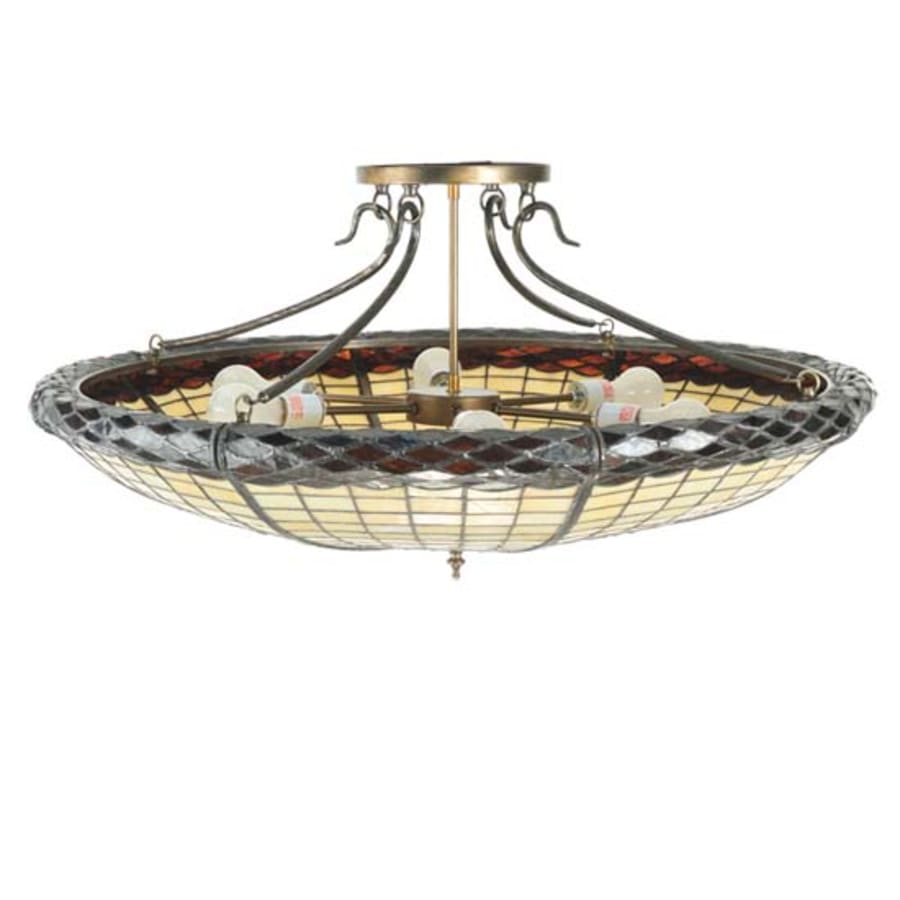 Meyda Tiffany Greenbriar Oak 6 Light 36" Wide Semi-Flush Bowl Ceiling Fixture