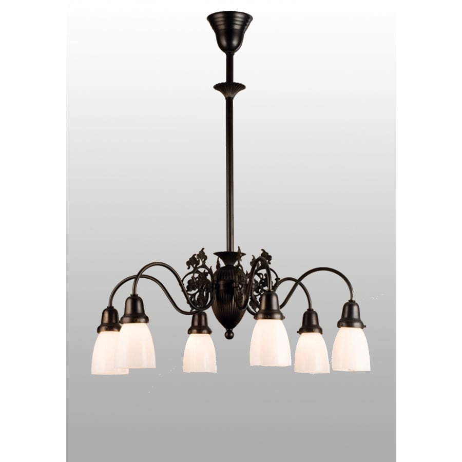 Meyda Tiffany Binghamton Goblet 6 Light 27-1/2" Wide Chandelier with White Glass Shade