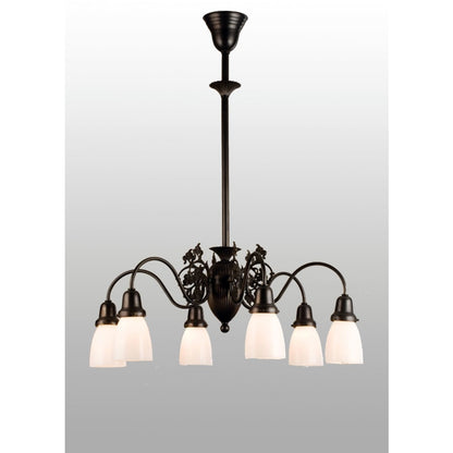 Meyda Tiffany Binghamton Goblet 6 Light 27-1/2" Wide Chandelier with White Glass Shade