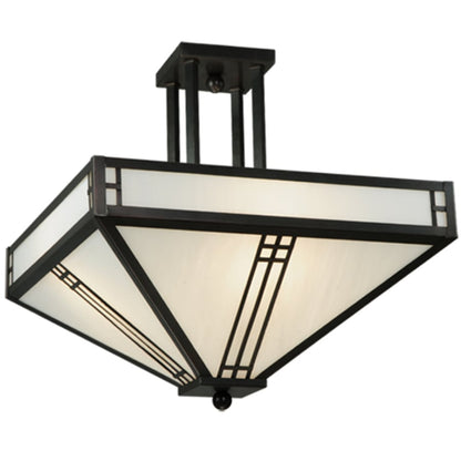 Meyda Tiffany Prairie Loft 4 Light 25" Wide Semi-Flush Ceiling Fixture