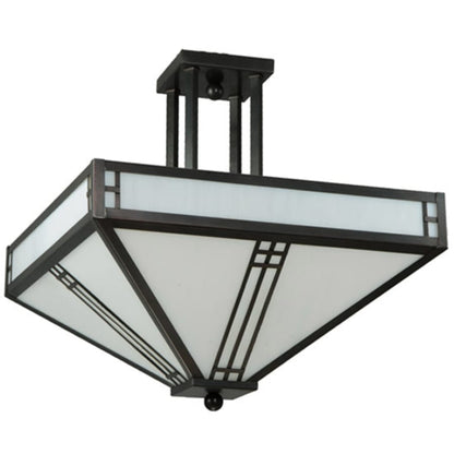 Meyda Tiffany Prairie Loft 4 Light 25" Wide Semi-Flush Ceiling Fixture