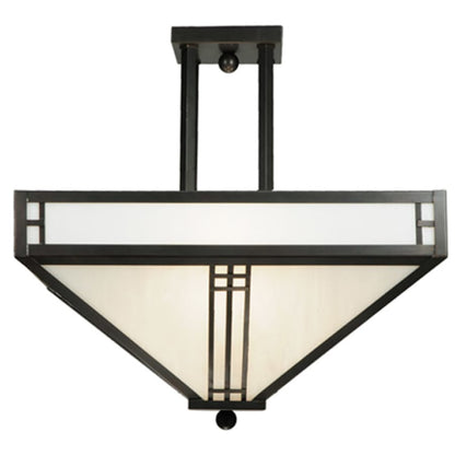Meyda Tiffany Prairie Loft 4 Light 25" Wide Semi-Flush Ceiling Fixture