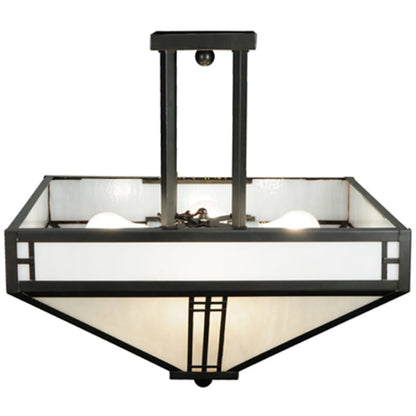 Meyda Tiffany Prairie Loft 4 Light 25" Wide Semi-Flush Ceiling Fixture