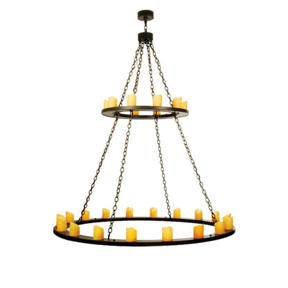 Meyda Tiffany Loxley 28 Light 60" Wide Pillar Candle Chandelier with Yellow Acrylic Shade