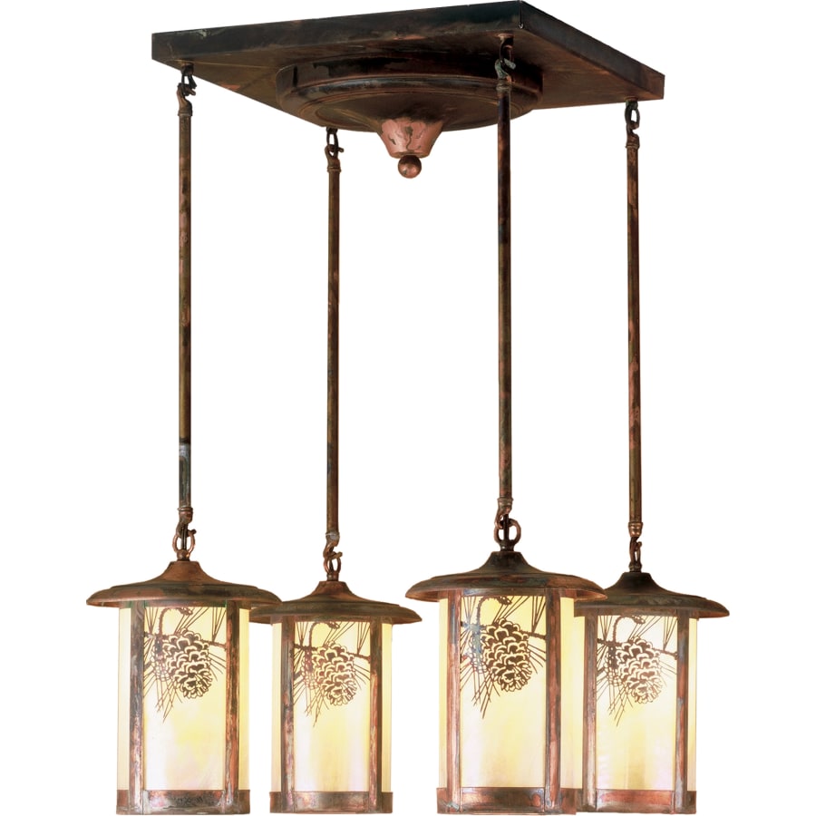 Meyda Tiffany 21.5" W Fulton Winter Pine 4 Light Semi-Flushmount Ceiling Fixture
