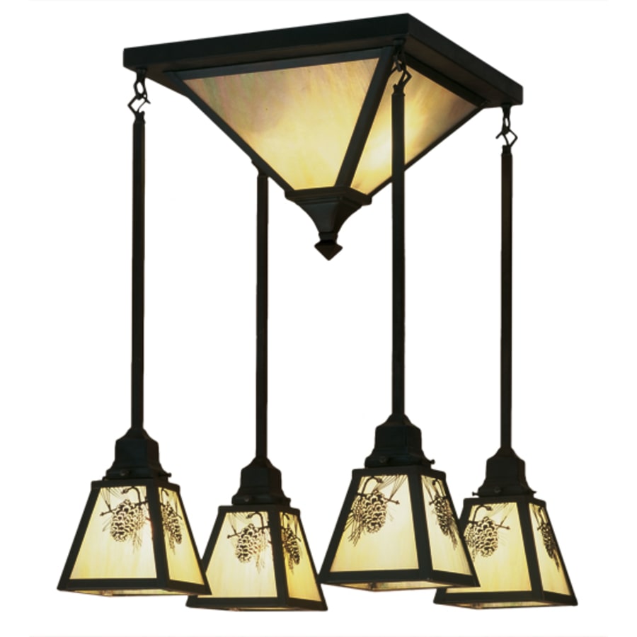 Meyda Tiffany Winter Pine 6 Light 30" Wide Multi Light Pendant