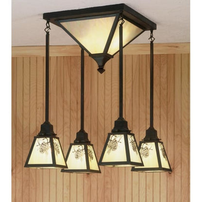 Meyda Tiffany Winter Pine 6 Light 30" Wide Multi Light Pendant