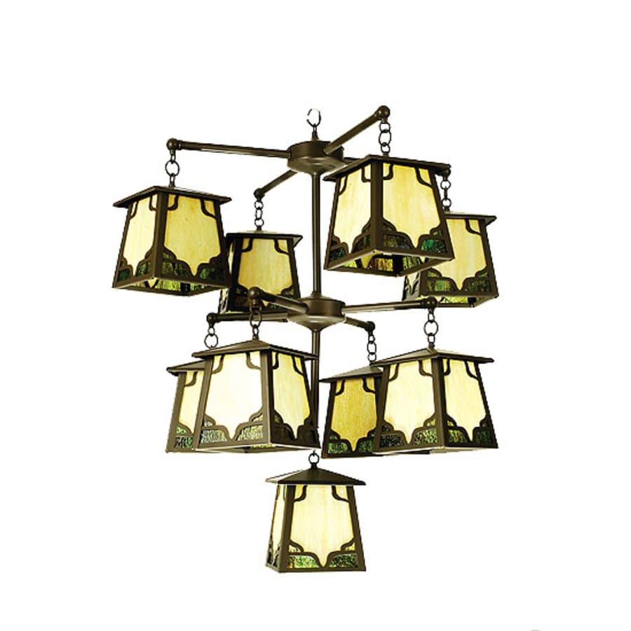 Meyda Tiffany Kirkpatrick 9 Light 36" Wide Chandelier with Green Acrylic Shade