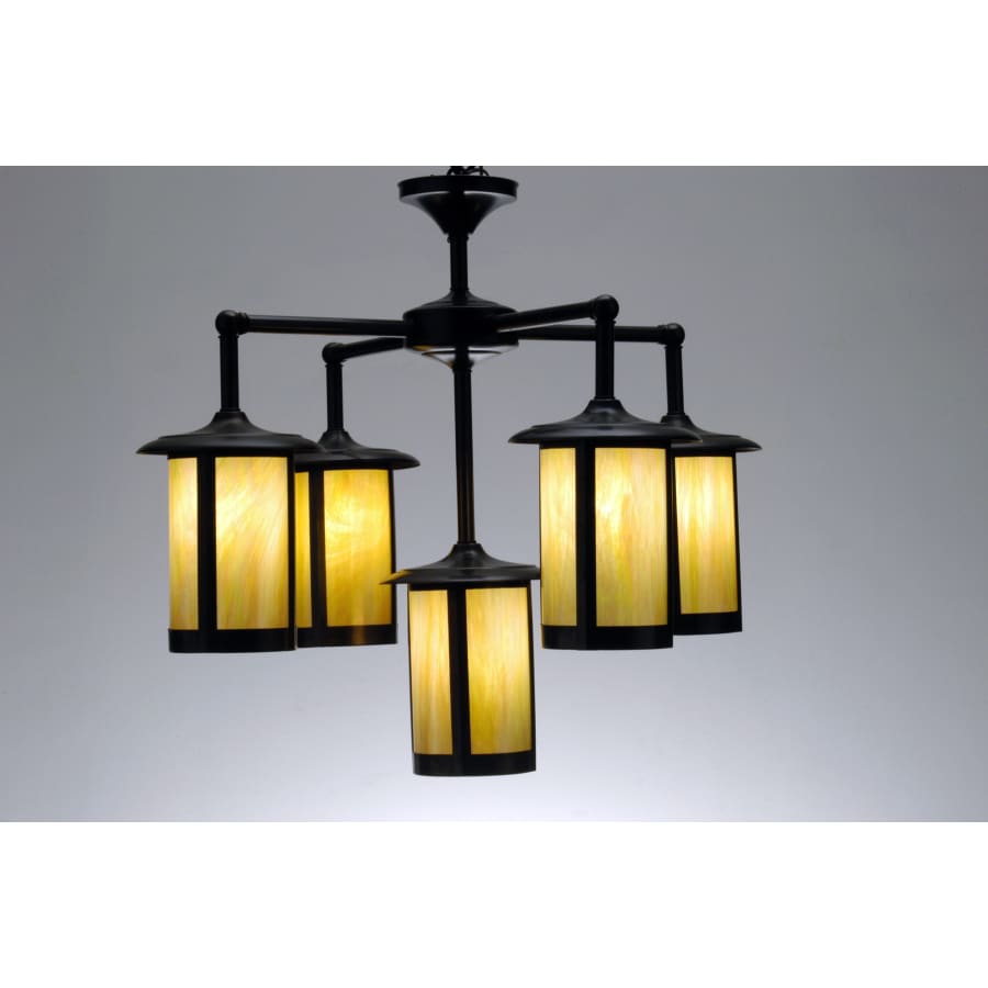 Meyda Tiffany Fulton Prime 5 Light 30-1/2" Wide Chandelier with Yellow Acrylic Shade