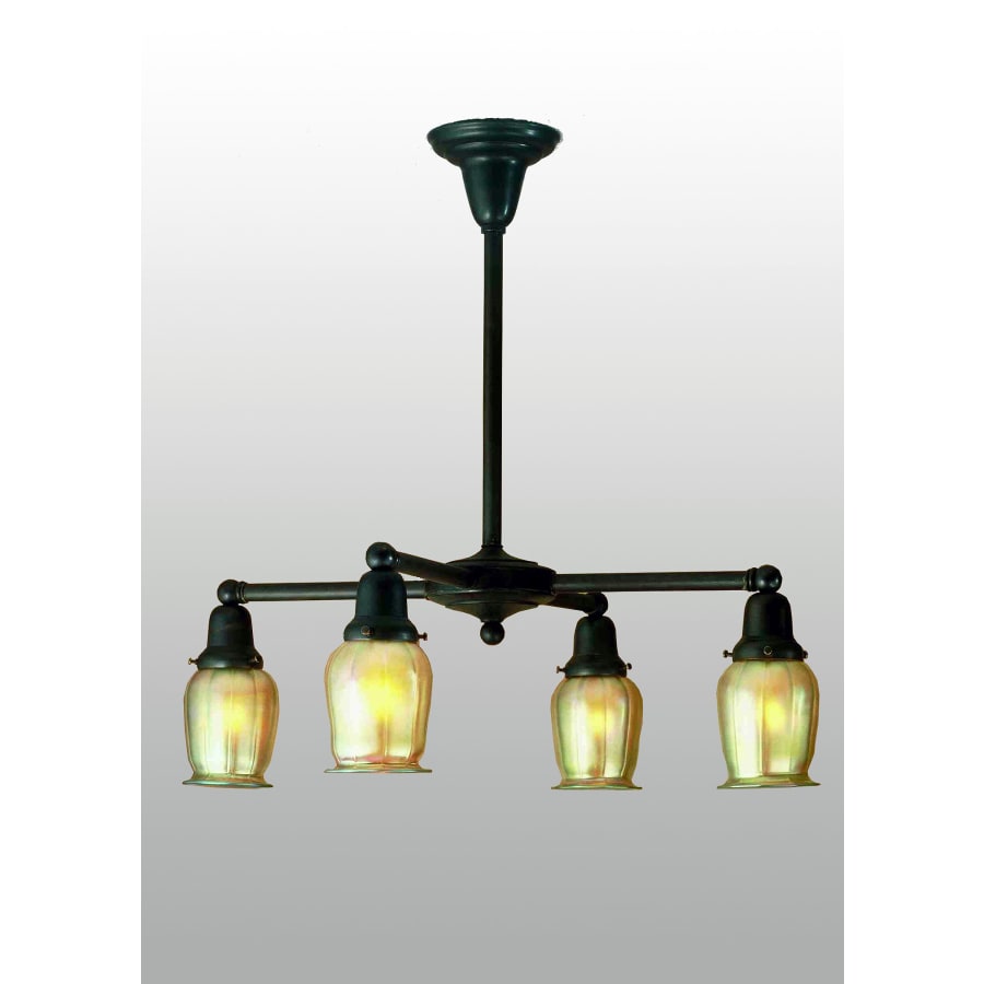 Meyda Tiffany Oyster Bay 4 Light 27" Wide Chandelier with Yellow Glass Shade