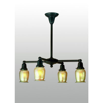 Meyda Tiffany Oyster Bay 4 Light 27" Wide Chandelier with Yellow Glass Shade