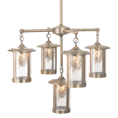 Meyda Tiffany Fulton Winter Pine 5 Light 29" Wide Chandelier