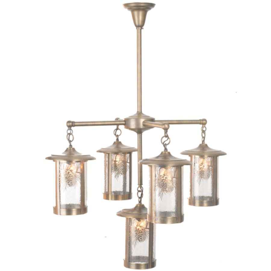 Meyda Tiffany Fulton Winter Pine 5 Light 29" Wide Chandelier