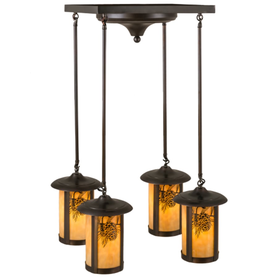 Meyda Tiffany Fulton Winter Pine 4 Light 27" Wide Multi Light Pendant