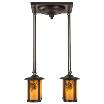 Meyda Tiffany Fulton Winter Pine 4 Light 27" Wide Multi Light Pendant