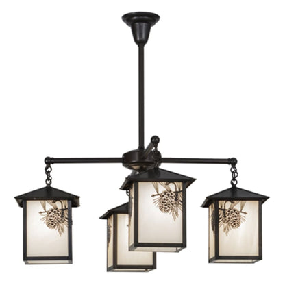 Meyda Tiffany Seneca Winter Pine 4 Light 32" Wide Chandelier