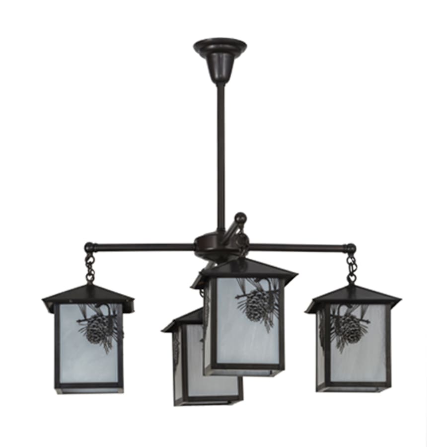Meyda Tiffany Seneca Winter Pine 4 Light 32" Wide Chandelier