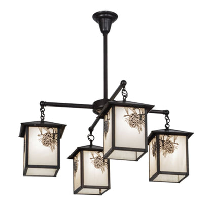 Meyda Tiffany Seneca Winter Pine 4 Light 32" Wide Chandelier