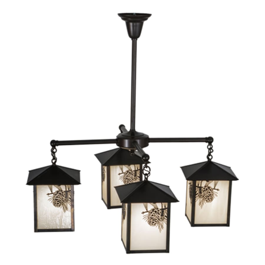 Meyda Tiffany Seneca Winter Pine 4 Light 32" Wide Chandelier