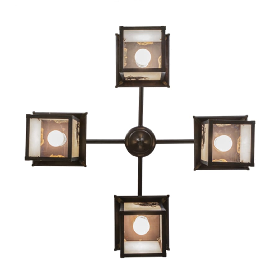 Meyda Tiffany Seneca Winter Pine 4 Light 32" Wide Chandelier