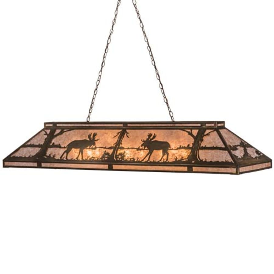 Meyda Tiffany Moose at Lake 9 Light 72" Wide Linear Pendant