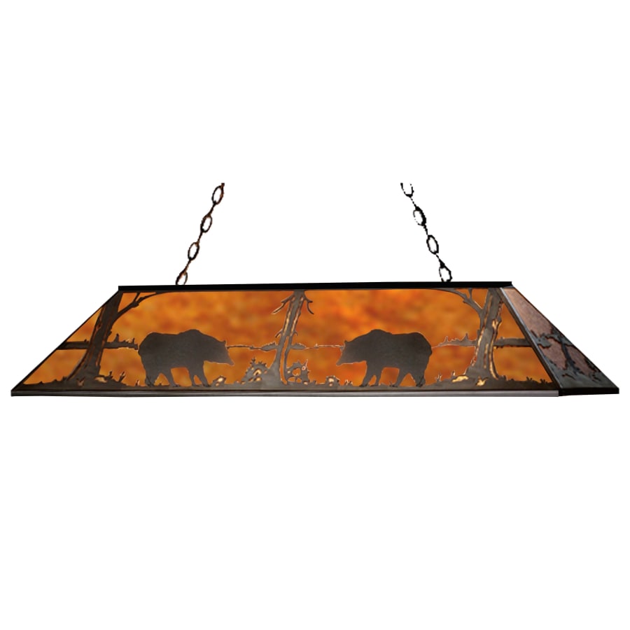 Meyda Tiffany Bear at Lake 11 Light 72" Wide Linear Pendant