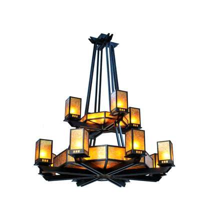 Meyda Tiffany Avondale 20 Light 58" Wide Chandelier with Brown Mica Shade