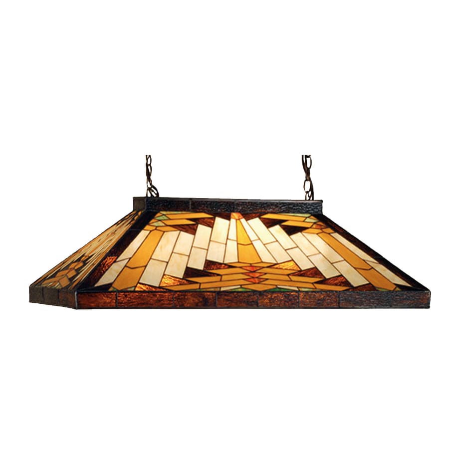 Meyda Tiffany Nuevo Mission Single Light 39" Wide Billiard Chandelier with Tiffany Glass Shade