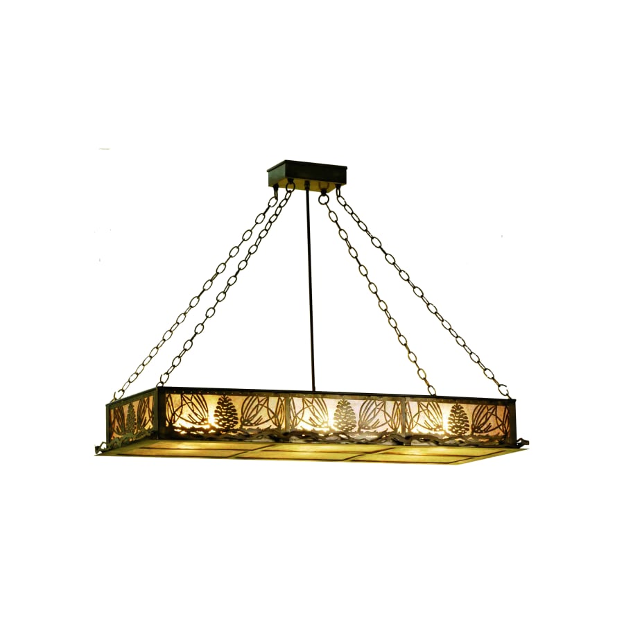 Meyda Tiffany 48" L Mountain Pine Oblong Inverted Chandelier