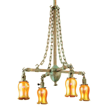 Meyda Tiffany Craftsman 4 Light 26" Wide Chandelier