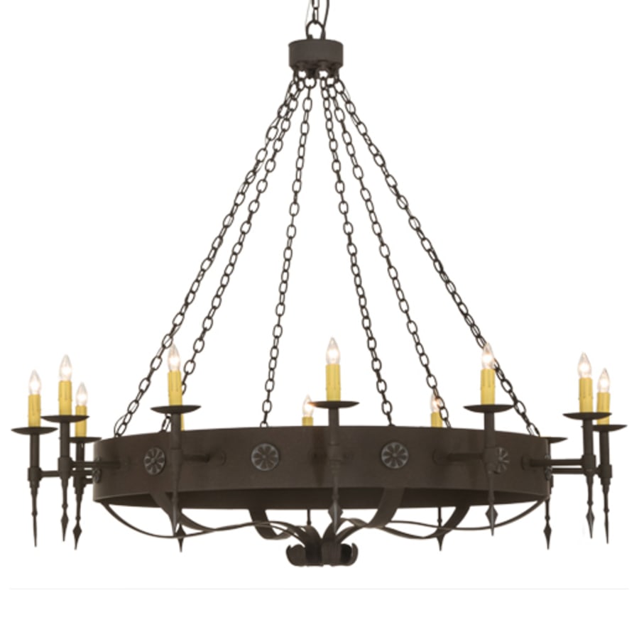 Meyda Tiffany Warwick 12 Light 66" Wide Taper Candle Style Chandelier