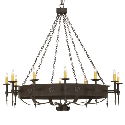 Meyda Tiffany Warwick 12 Light 66" Wide Taper Candle Style Chandelier